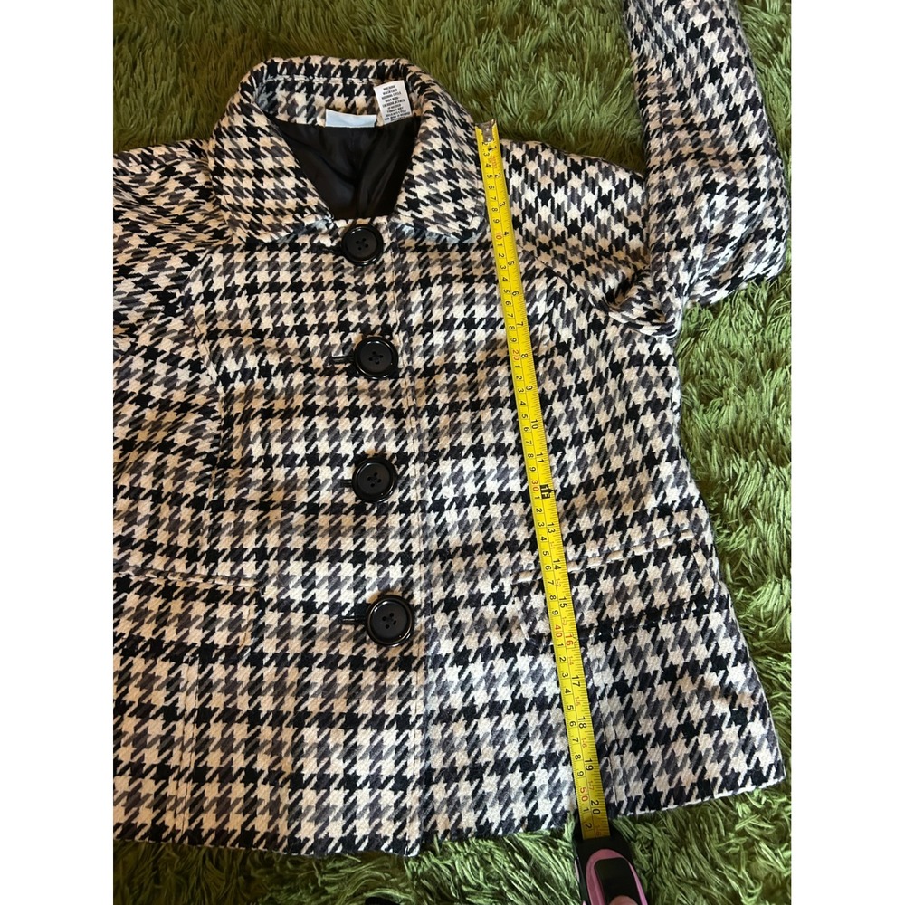 Kim Rogers Jacket Women 8P Black White Houndstooth Button Front Blazer Petite - Picture 5 of 12